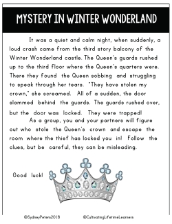 Winter Wonderland Escape Room Mystery Game Winter Wonderland Escape Room Mystery Game