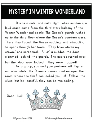 Winter Wonderland Escape Room Mystery Game Winter Wonderland Escape Room Mystery Game