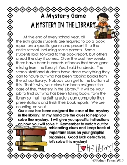 A Mystery in the Library: Digital Mystery Game A Mystery in the Library: Digital Mystery Game