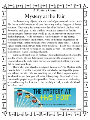 Mystery at the Fair: A Mystery Game Mystery at the Fair: A Mystery Game