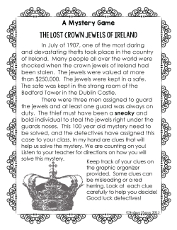 The Lost Crown Jewels of Ireland: Mystery Game The Lost Crown Jewels of Ireland: Mystery Game