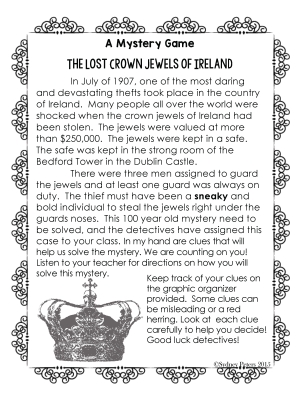 The Lost Crown Jewels of Ireland: Mystery Game The Lost Crown Jewels of Ireland: Mystery Game