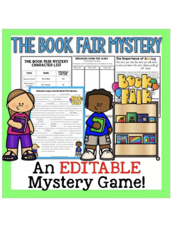 The Book Fair Mystery: An Editable Mystery Game The Book Fair Mystery: An Editable Mystery Game