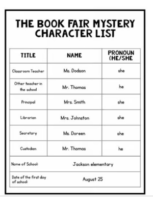 The Book Fair Mystery: An Editable Mystery Game The Book Fair Mystery: An Editable Mystery Game