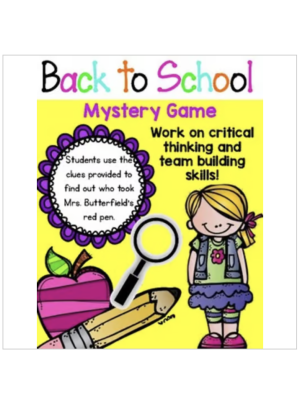 Back to School Mystery Game Back to School Mystery Game