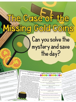 The Case of the Missing Gold Coins: St Patricks Day Mystery Game The Case of the Missing Gold Coins: St Patricks Day Mystery Game
