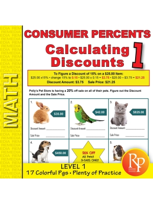 Consumer Percents: Calculating Discounts - Level 1 Consumer Percents: Calculating Discounts - Level 1
