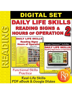 Daily Life Skills 2: GOOGLE & PDF - Understanding Signs & Hours Of Operation Daily Life Skills 2: GOOGLE & PDF - Understanding Signs & Hours Of Operation