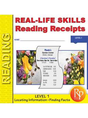Reading Receipts Level 1: Real-Life Reading Reading Receipts Level 1: Real-Life Reading