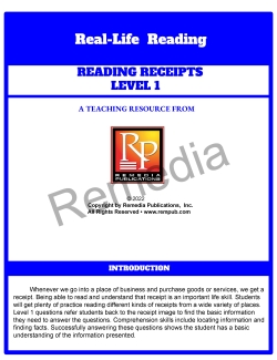 FREE! Reading Receipts: Real World - Daily Life Skills - Activities FREE! Reading Receipts: Real World - Daily Life Skills - Activities