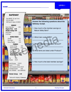 FREE! Reading Receipts: Real World - Daily Life Skills - Activities FREE! Reading Receipts: Real World - Daily Life Skills - Activities
