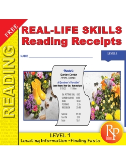 FREE! Reading Receipts: Real World - Daily Life Skills - Activities FREE! Reading Receipts: Real World - Daily Life Skills - Activities