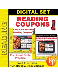 Reading Coupon Level 1: Life Skills - Google &amp; PDF - Comprehension