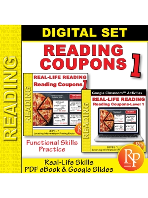 Reading Coupon Level 1: Life Skills - Google & PDF - Comprehension Reading Coupon Level 1: Life Skills - Google & PDF - Comprehension