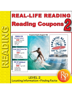 Reading Coupons Level 2: Functional Life Skills - Comprehension Activities