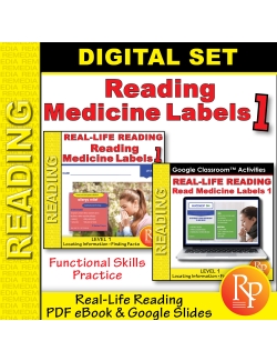 Reading Medicine Labels Level 1 - Print & Google: Life Skills | Comprehension Reading Medicine Labels Level 1 - Print & Google: Life Skills | Comprehension