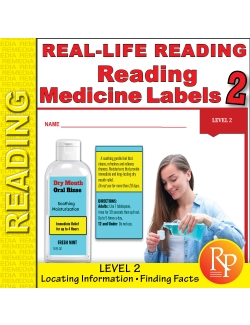 Reading Medicine Labels Level 2: Life Skills - Comprehension & Critical Thinking Reading Medicine Labels Level 2: Life Skills - Comprehension & Critical Thinking