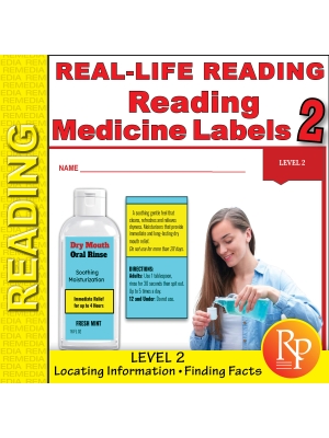 Reading Medicine Labels Level 2: Life Skills - Comprehension & Critical Thinking Reading Medicine Labels Level 2: Life Skills - Comprehension & Critical Thinking