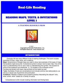 Reading Maps, Texts &amp; Invitations 1: LIfe Skills - Comprehension Activities