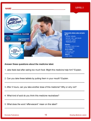 Reading Medicine Labels PDF Set: Everyday Life Skills - Comprehension Activities Reading Medicine Labels PDF Set: Everyday Life Skills - Comprehension Activities