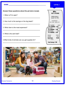 READING RECEIPTS PDF Set - Levels 1 &amp; 2: Real-Life Skills