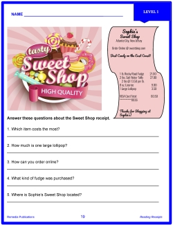 READING RECEIPTS PDF Set - Levels 1 &amp; 2: Real-Life Skills
