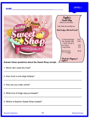 READING RECEIPTS PDF Set - Levels 1 & 2: Real-Life Skills READING RECEIPTS PDF Set - Levels 1 & 2: Real-Life Skills