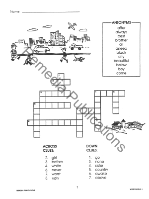 Antonyms & Synonyms: Crossword Puzzles (eBook)