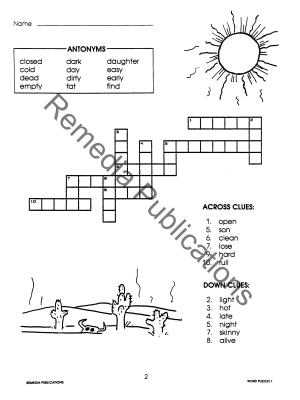 Antonyms & Synonyms: Crossword Puzzles (eBook)