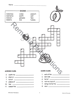 Idioms, Proverbs, Similes, & Analogies: Crossword Puzzles (eBook) Idioms, Proverbs, Similes, & Analogies: Crossword Puzzles (eBook)