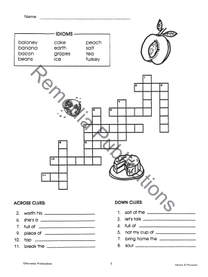 Idioms, Proverbs, Similes, & Analogies: Crossword Puzzles (eBook) Idioms, Proverbs, Similes, & Analogies: Crossword Puzzles (eBook)