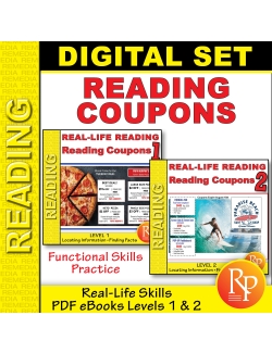 Reading Coupons Levels 1 &amp; 2 PDFs: Functional Real-Life Skills