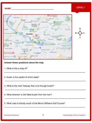 Reading Maps, Texts & Invitations Set: Life Skills - Comprehension Activities Reading Maps, Texts & Invitations Set: Life Skills - Comprehension Activities