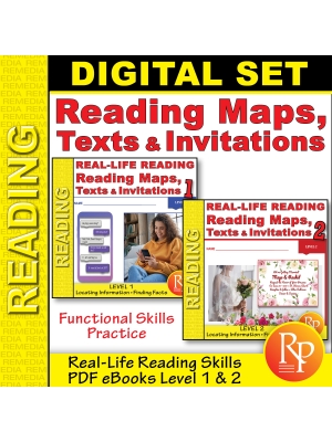 Reading Maps, Texts & Invitations Set: Life Skills - Comprehension Activities Reading Maps, Texts & Invitations Set: Life Skills - Comprehension Activities