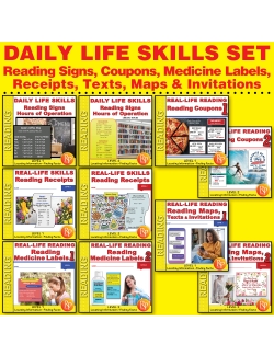 Daily Life Skills: Reading Signs, Coupons, Labels, Receipts &amp; Maps