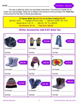 Consumer Percents - Calculating Sales Tax Level 2 PDF & Google Consumer Percents - Calculating Sales Tax Level 2 PDF & Google