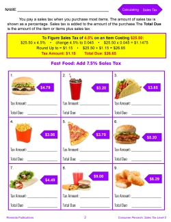 Consumer Percents: Sales Tax Levels 1 &amp; 2 Set