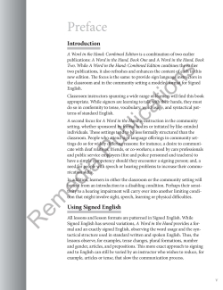 A Word in the Hand: Part 2: An Introduction to Sign Language A Word in the Hand: Part 2: An Introduction to Sign Language
