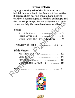Signing at Sunday School: Beginning Sign Language Series Signing at Sunday School: Beginning Sign Language Series