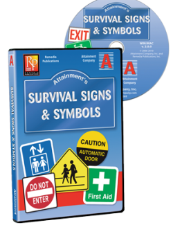 Survival Signs &amp; Symbols Software, Flash Cards &amp; Activity Book