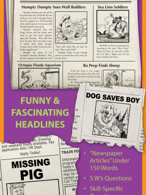 5 W's Fiction & Nonfiction Stories & Comprehension Activities 148-Page Classroom Binder Program 5 W's Fiction & Nonfiction Stories & Comprehension Activities 148-Page Classroom Binder Program