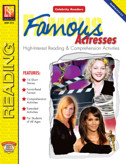 Celebrity Readers: Famous Actresses Celebrity Readers: Famous Actresses