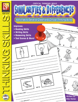 Critical Thinking Skills: Similarities & Differences Critical Thinking Skills: Similarities & Differences