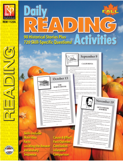 Daily Reading Activities: Fall Daily Reading Activities: Fall
