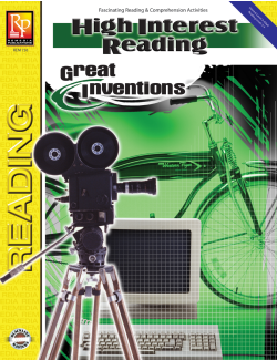 High-Interest Reading: Great Inventions High-Interest Reading: Great Inventions