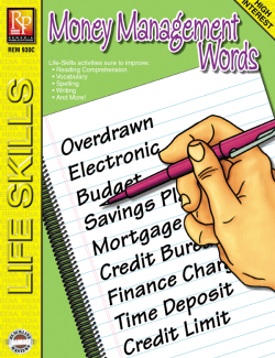 Life-Skill Lessons: Money Management Words Life-Skill Lessons: Money Management Words