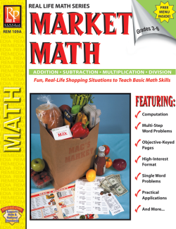 Market Math (Activity Book & Menu) Market Math (Activity Book & Menu)
