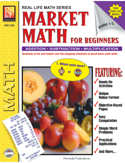 Market Math for Beginners (Activity Book) Market Math for Beginners (Activity Book)
