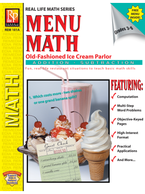 Menu Math: Old-Fashioned Ice Cream Parlor (+, -) Menu Math: Old-Fashioned Ice Cream Parlor (+, -)