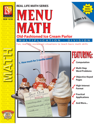 Menu Math: Old-Fashioned Ice Cream Parlor (x, ÷) Menu Math: Old-Fashioned Ice Cream Parlor (x, ÷)